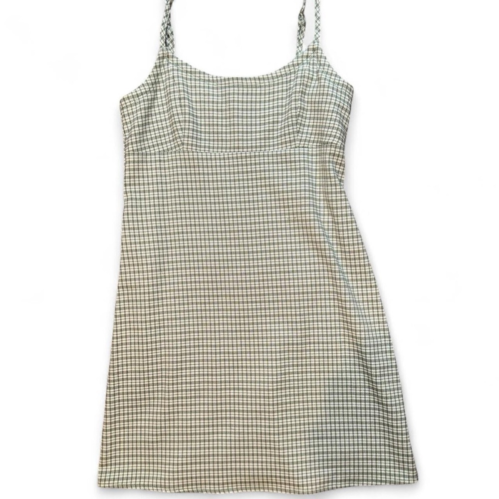 Brandy Melville Green Plaid Mini Dress - One size fits XS–M best